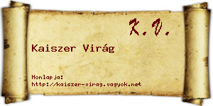 Kaiszer Virág névjegykártya